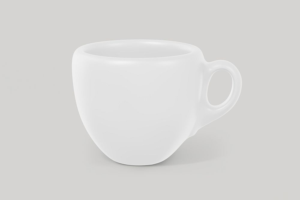 White espresso cup, product design with blank space