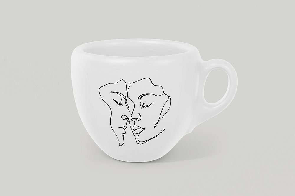 Ceramic espresso cup mockup, minimal design psd