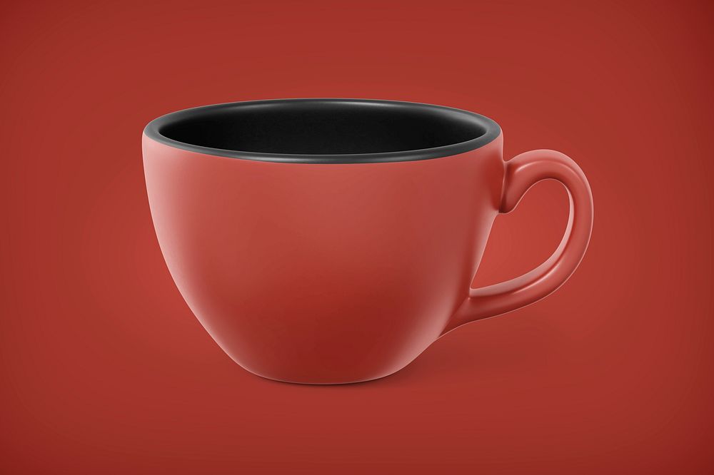 Red coffee cup, product design with blank space