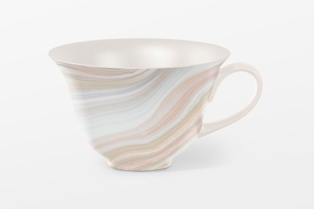 Tea cup mockup, aesthetic product design psd
