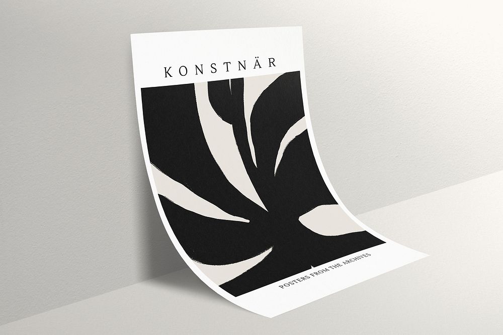 Poster mockup, realistic paper psd