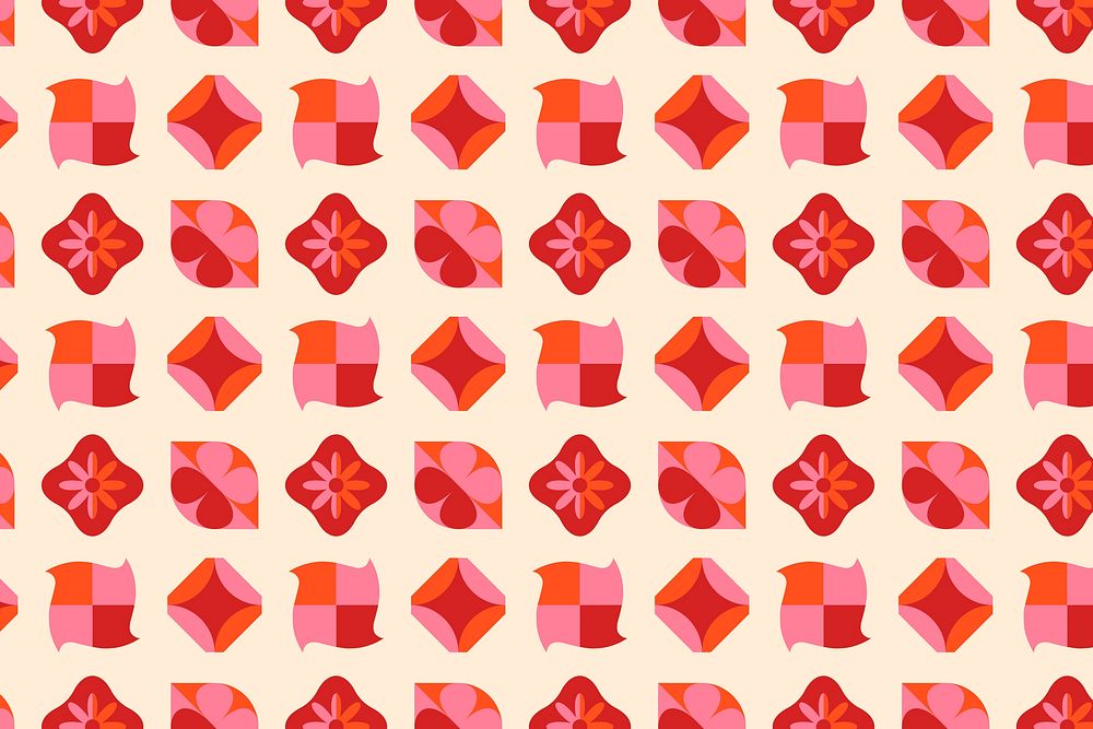 Pink geometric pattern background, retro, abstract design