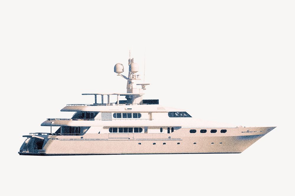Luxury yacht collage element, vehicle psd