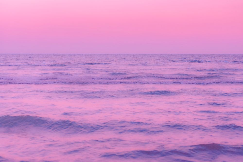 Pink dreamy beach background, nature aesthetic