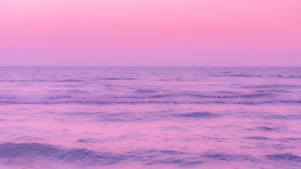 Pink dream beach computer wallpaper, nature aesthetic background