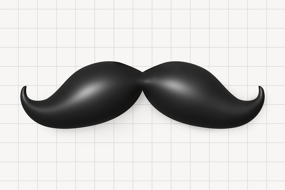 Black mustache, 3D rendering design