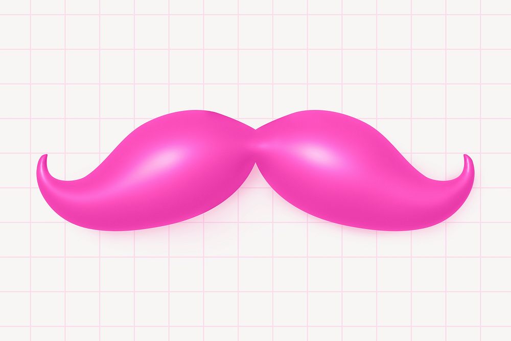 Pink mustache, 3D rendering design