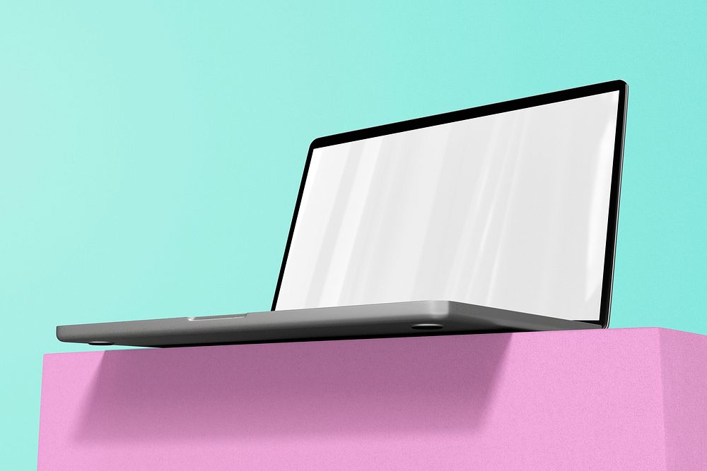 Laptop screen mockup, realistic digital device psd