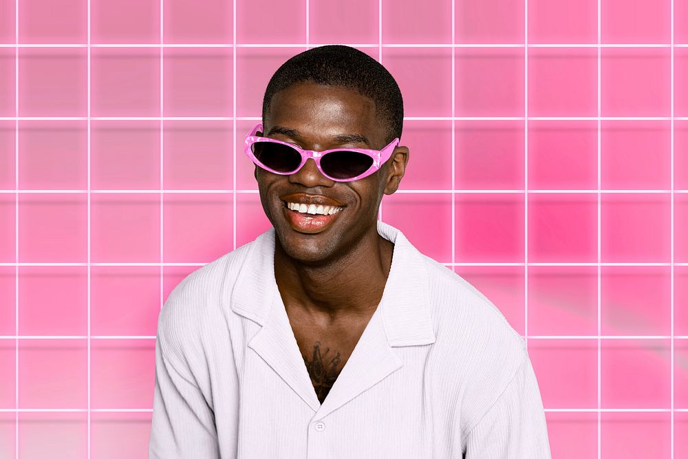 African man wearing pink sunglasses | Premium Photo - rawpixel