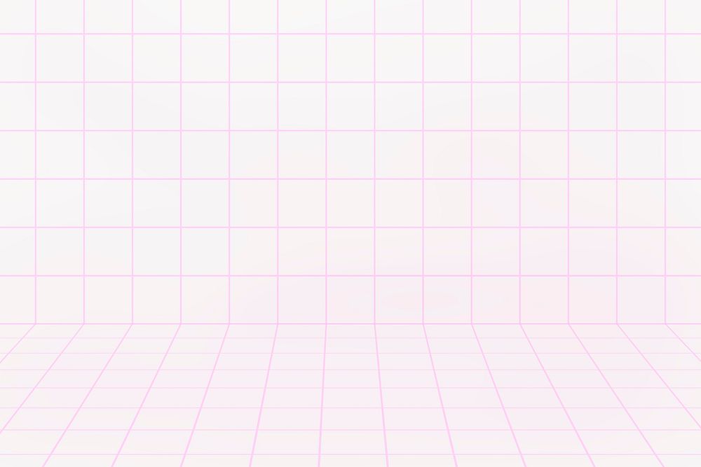 Pink grid background, wall floor corner design