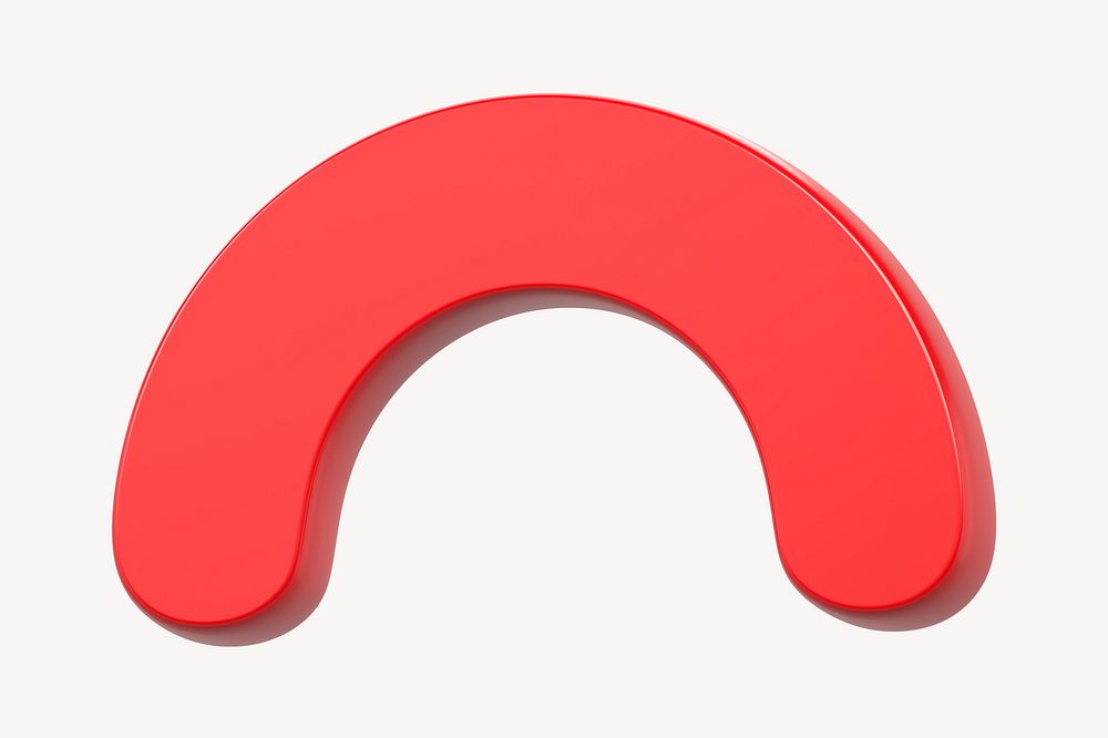 Red curved line, 3D rendering design