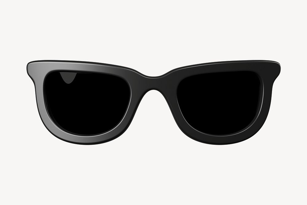 Black sunglasses collage element, 3D rendering psd