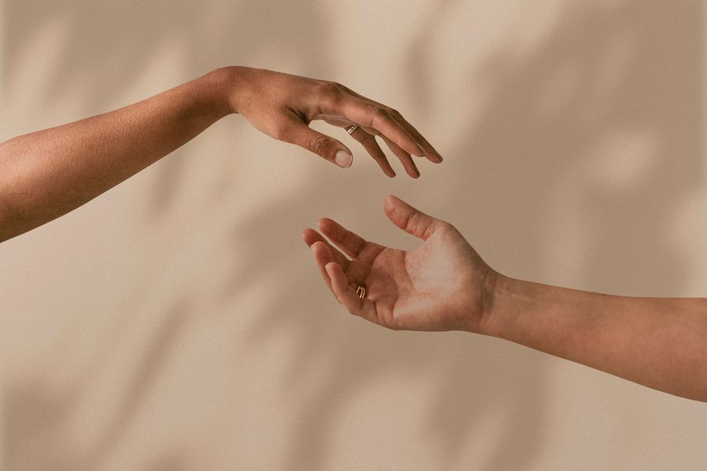 Aesthetic couple hands background, tree shadow