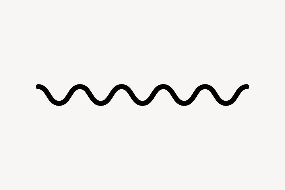 Wavy line doodle element vector