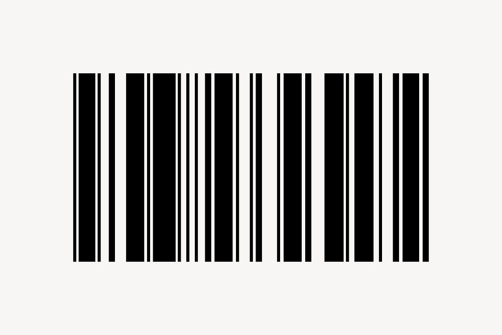 Black barcode, simple flat graphic vector
