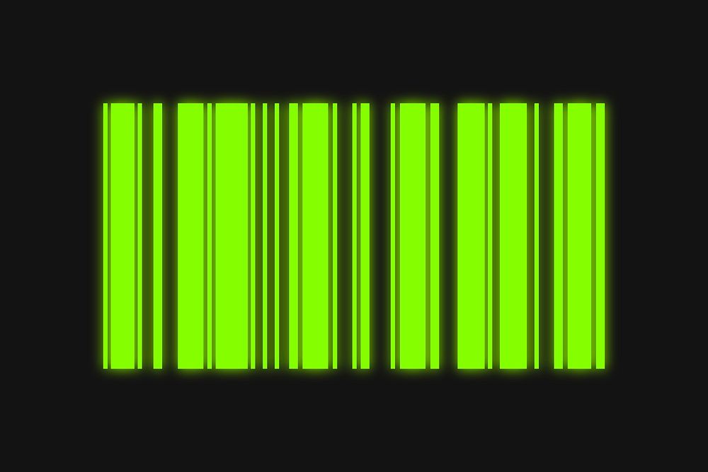 Neon green barcode, abstract graphic vector