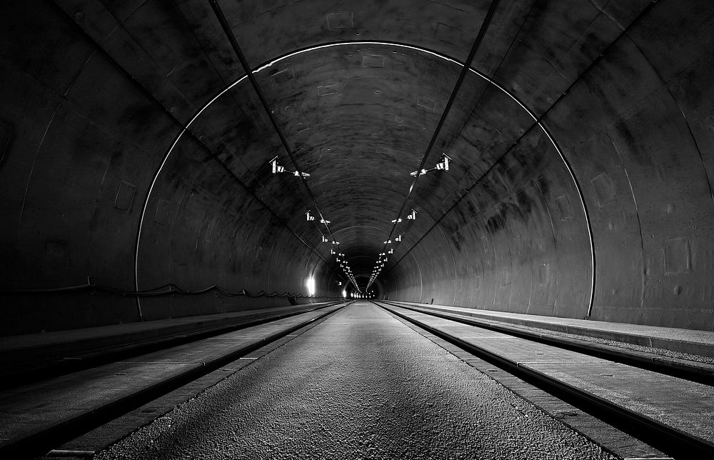 Dark tunnel background, aesthetic photo