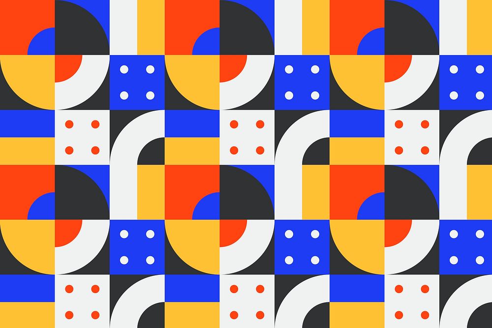 Retro bauhaus pattern background, abstract design