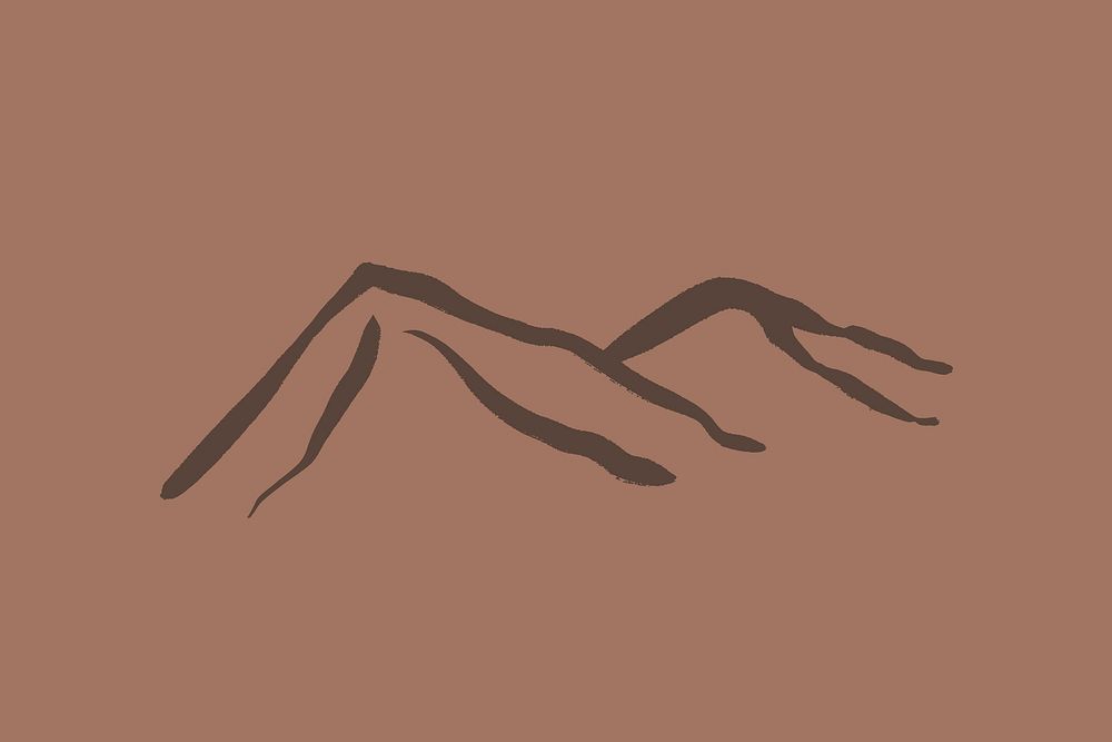 Mountain ink brush, abstract design 
