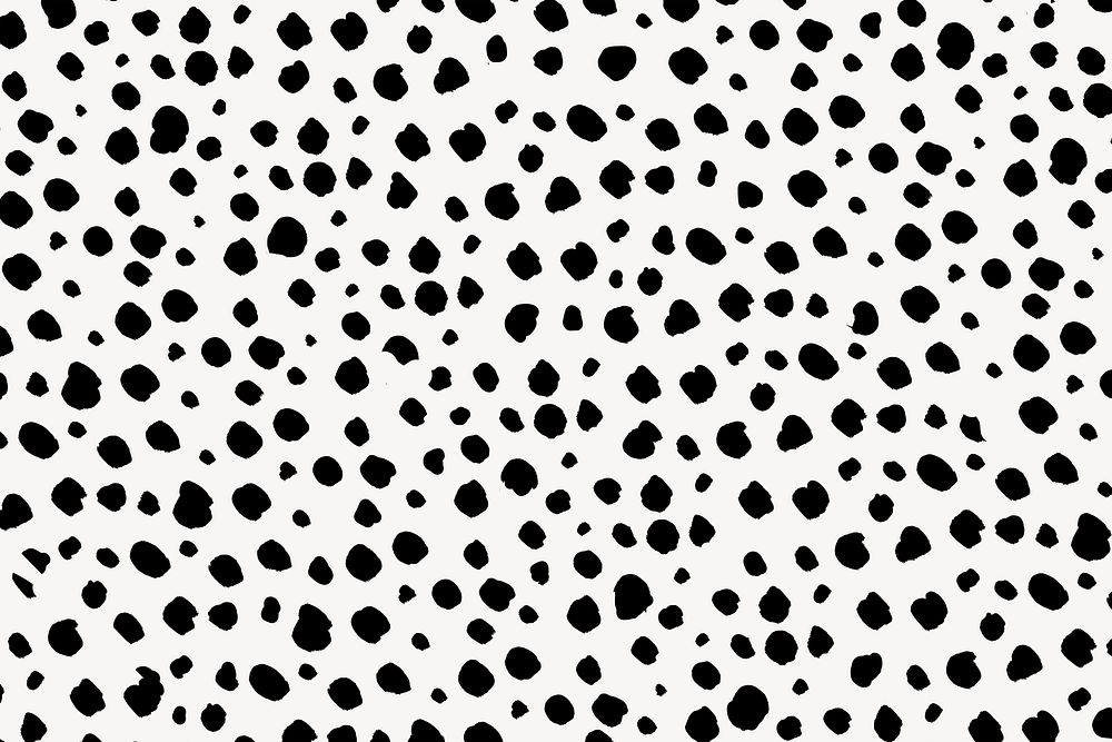 Doodle dots pattern background, black and white design psd