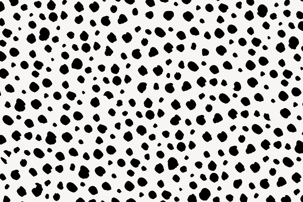 Doodle dots pattern background, black and white design vector
