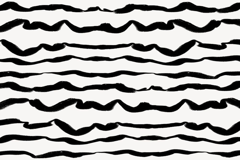 Lines doodle background, black and white design psd