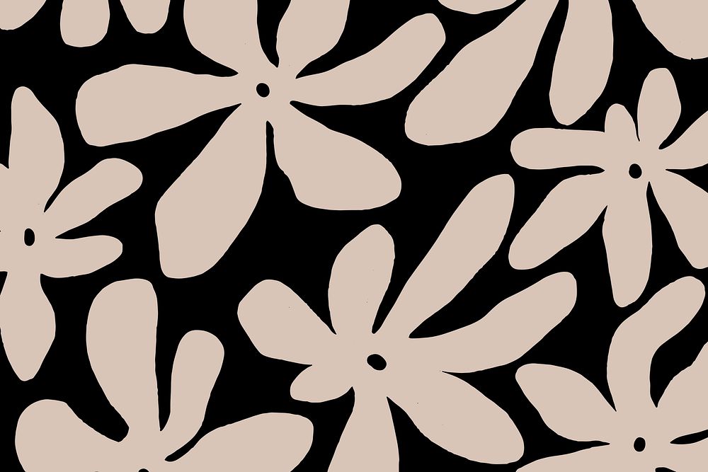 Beige floral pattern background,  flower design vector