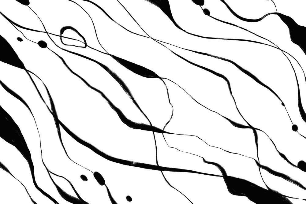 Abstract wavy background, black and white design psd