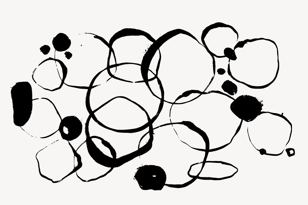 Abstract circle background, black and white design vector