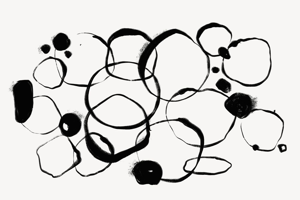 Abstract circle background, black and white design psd