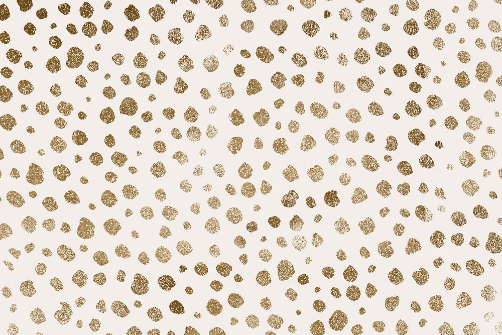 Doodle dots pattern background, gold design vector