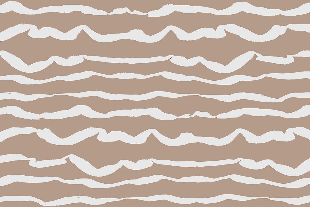 Lines doodle background, beige design vector