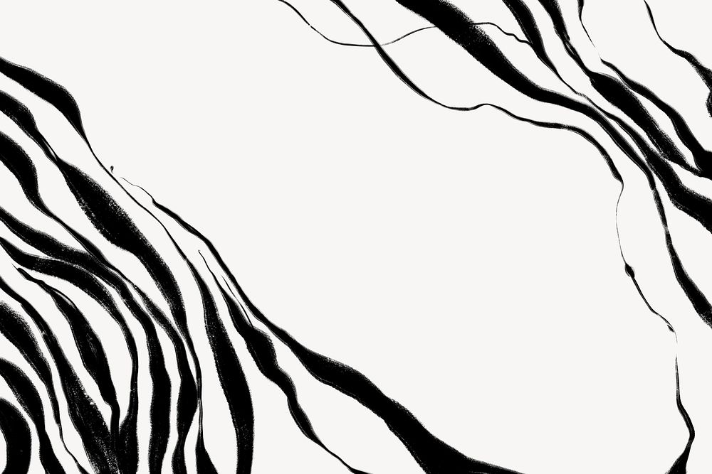 Abstract wavy border background, black and white design psd