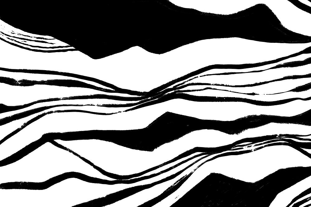Abstract wave background, black and white design vector