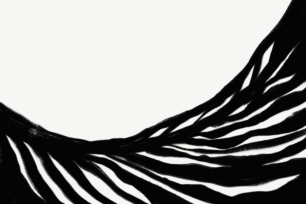 Abstract black ink border background, minimal design