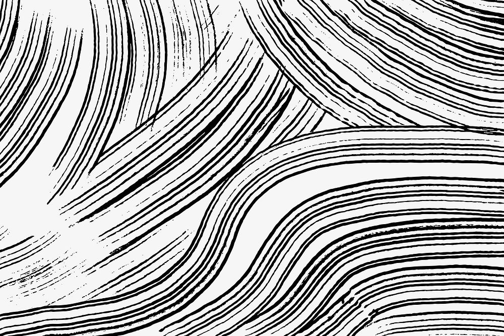 Abstract brush smear background, black and white design vector