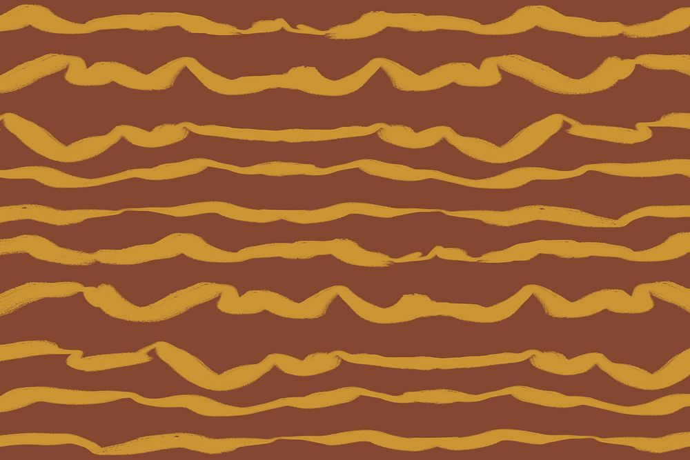 Lines doodle background, brown design psd