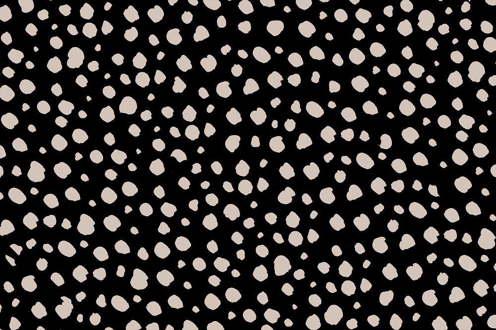 Doodle dots pattern background, black & beige design psd