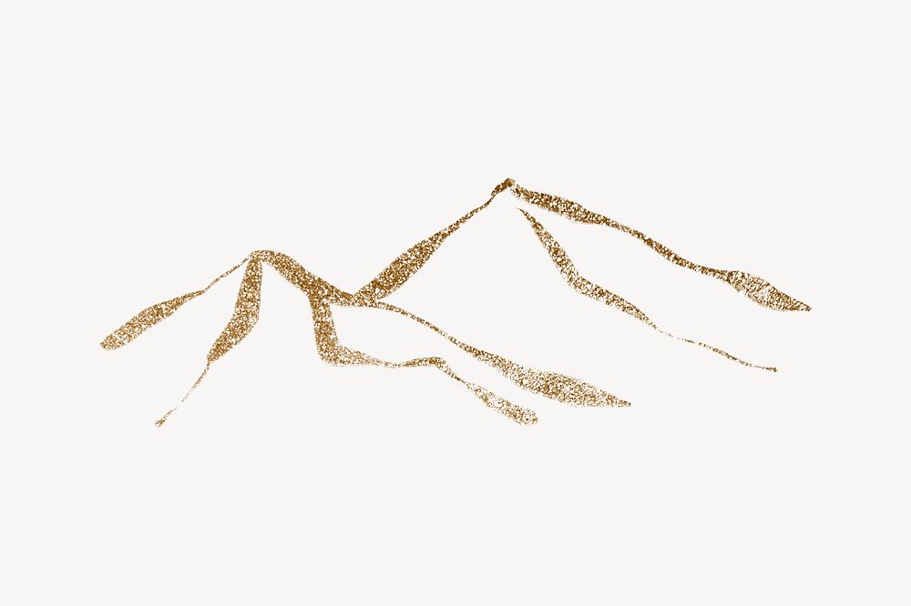 Gold mountain ink brush, abstract design