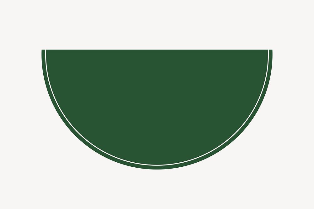 Green semicircle badge collage element  vector
