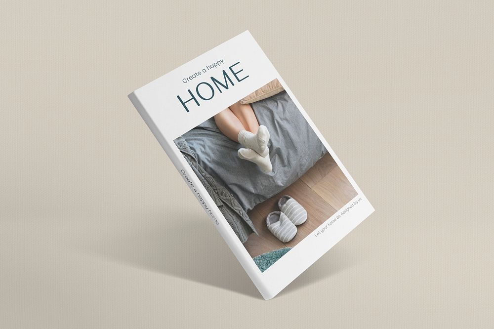 Interior magazine mockup, editable book psd