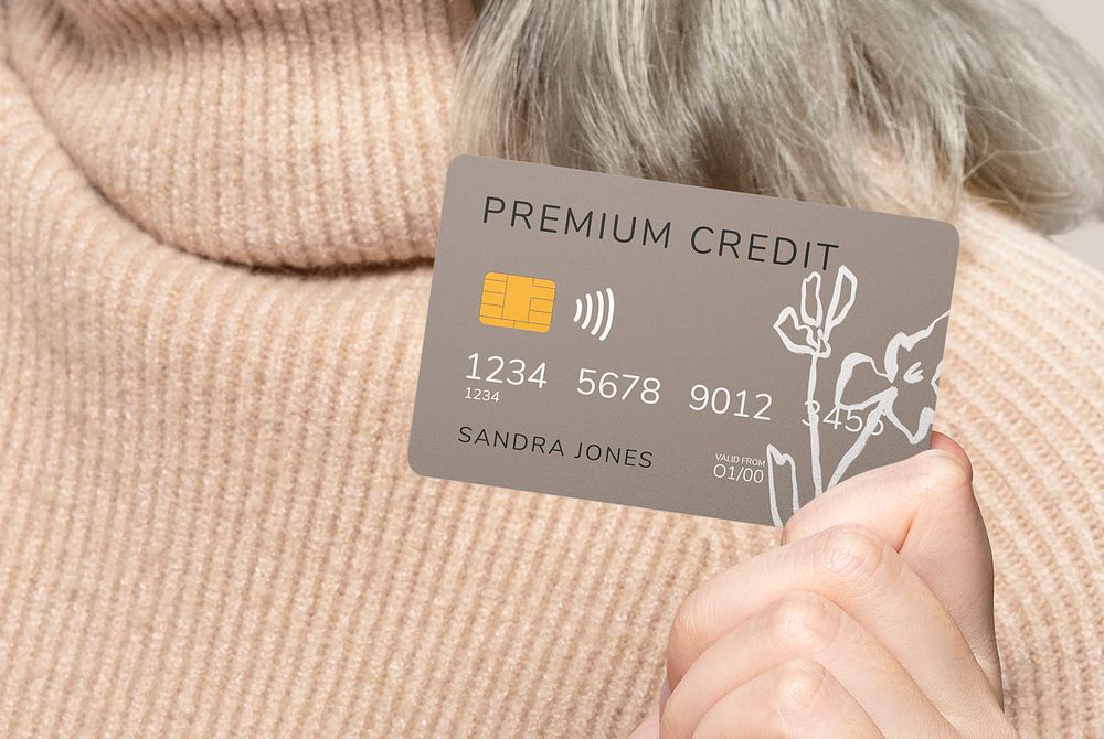 Credit card mockup, financial business branding psd