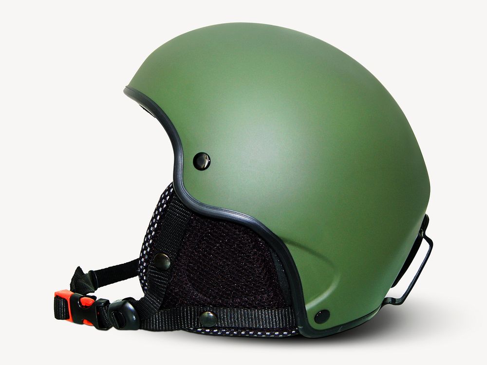 Green helmet collage element, safety hat psd