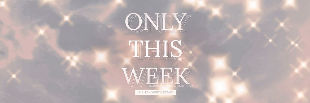 Only this week shop sale for social media banner with sparkling background