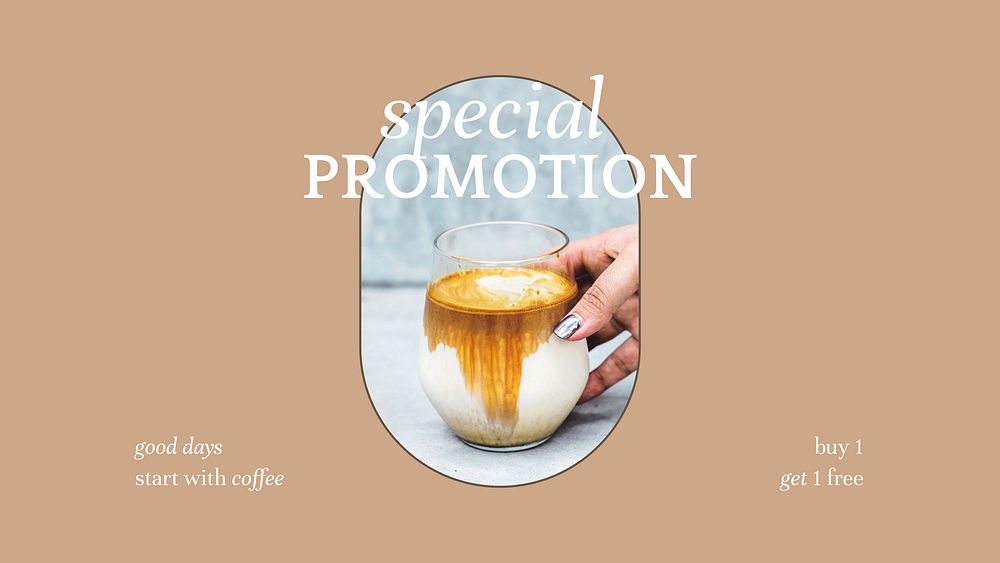 Special promotion vector presentation template for bakery and cafe marketing