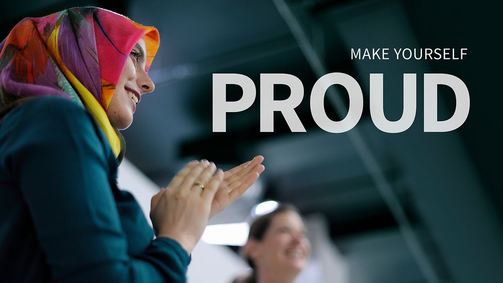 Female empowerment banner inspirational quote make yourself proud