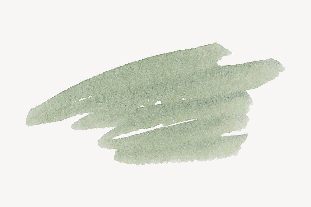 Green brushstroke design on off white background