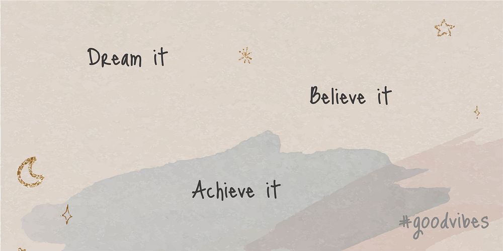 Motivational quote twitter post template, watercolor, editable text vector