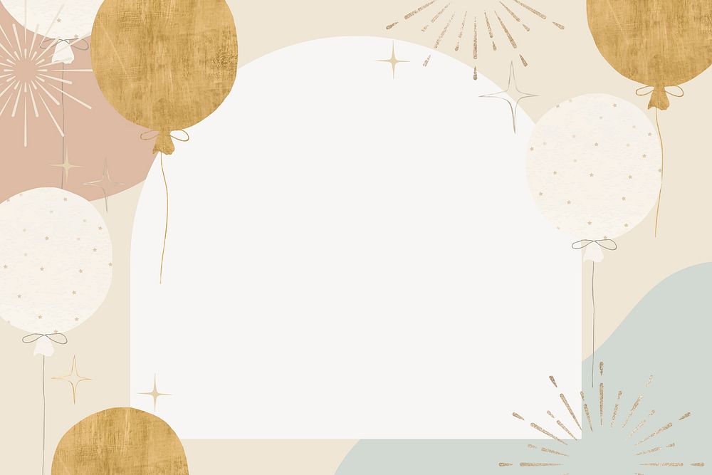 Cute birthday frame background, pastel design vector