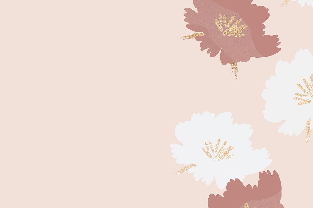 Pink flower border background, aesthetic design vector